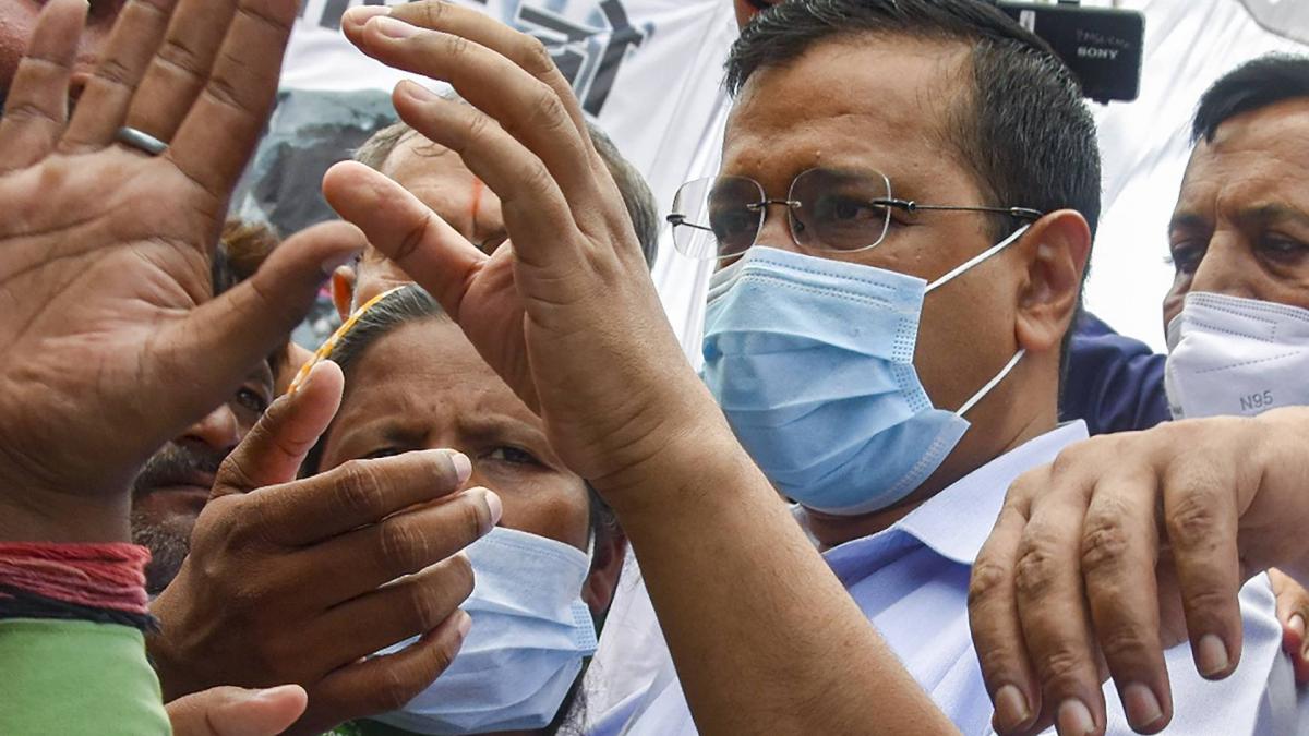 Arvind Kejriwal faces protest