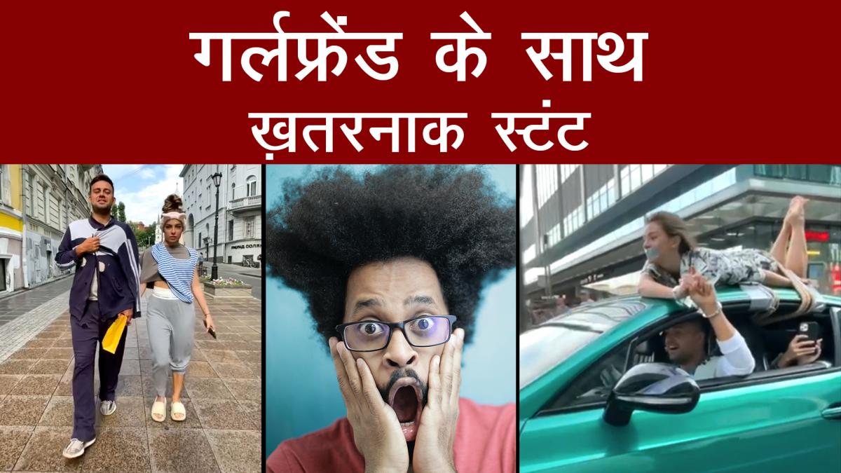 russian influencer tied girlfriend on the roof of car and video viral sergey kosenko social media reaction