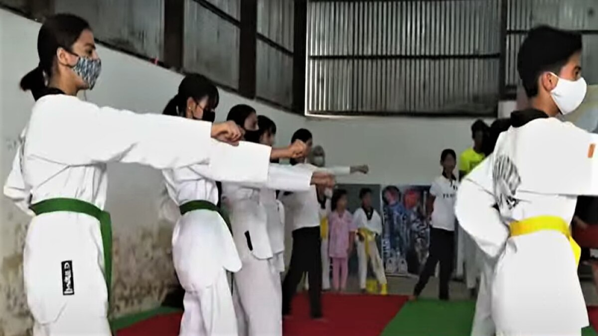 Children taking training in martial arts school in JK