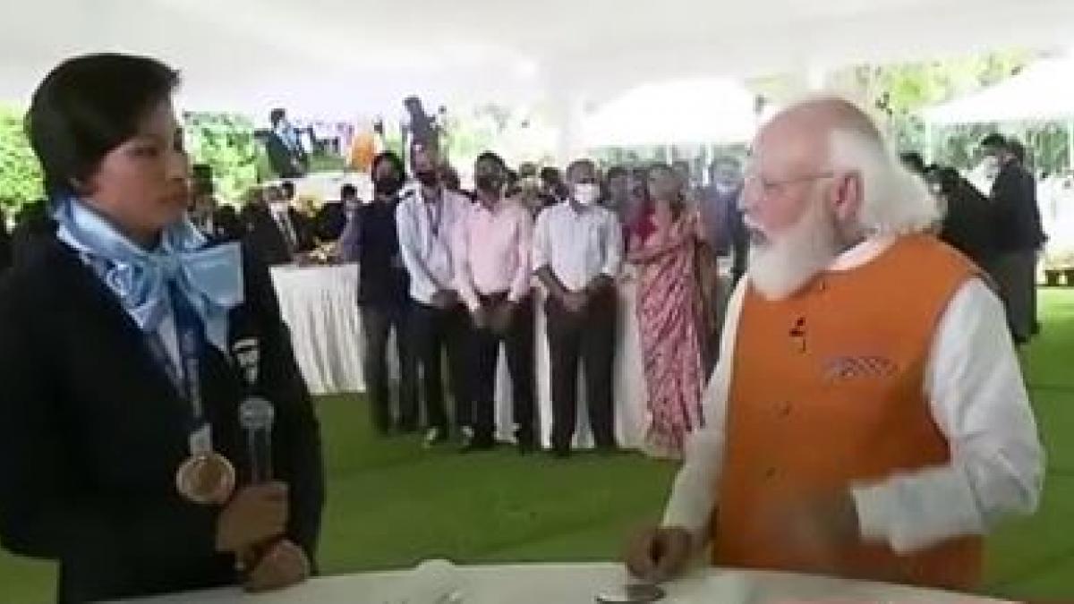 Lovelina with PM Modi