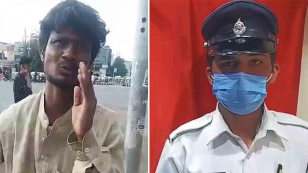 Beggar pretends to be handicapped