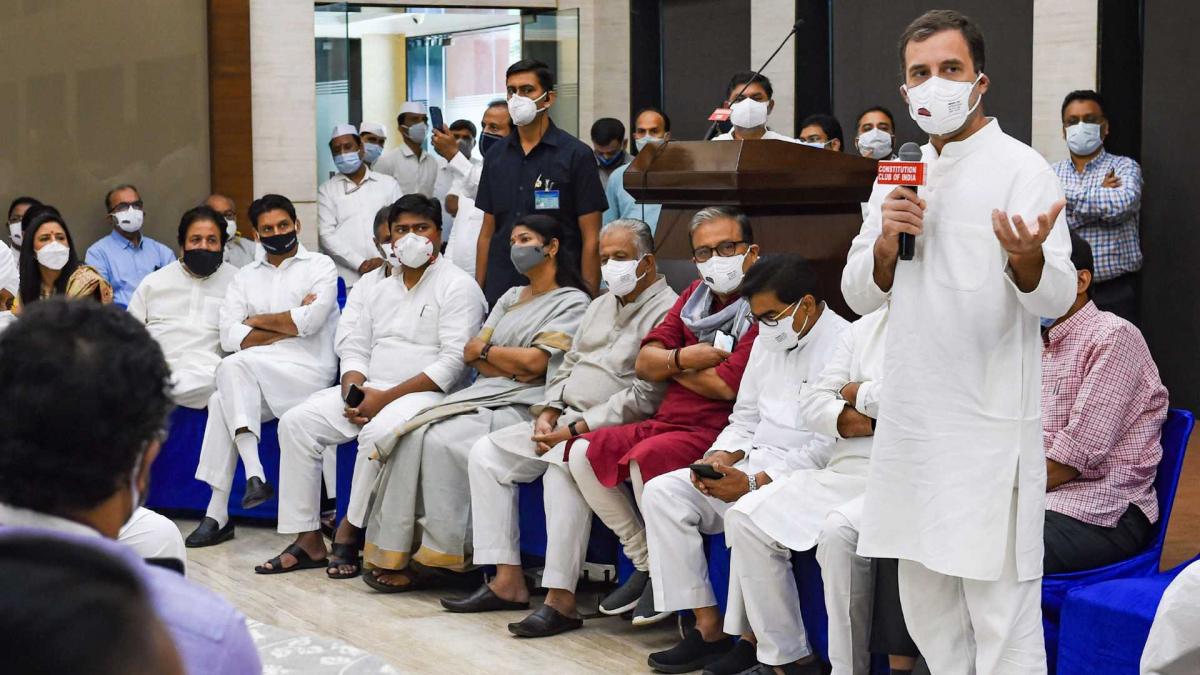 Opposition leaders with Rahul Gandhi