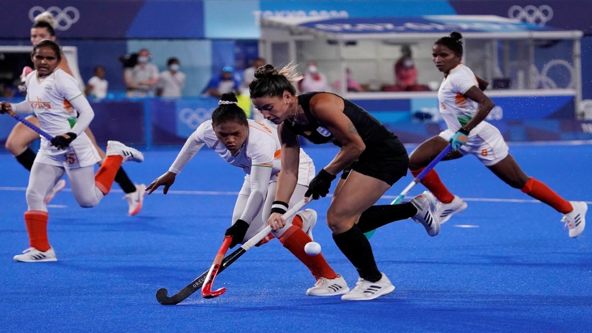 Indian women hockey team in a match