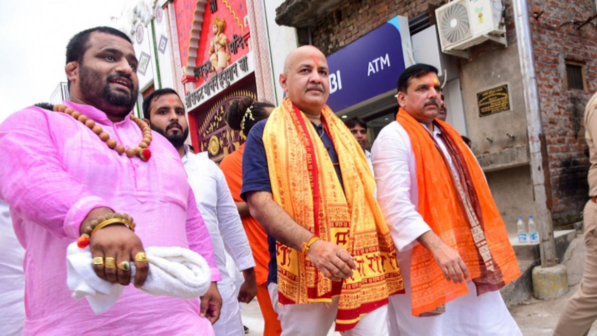 Manish Sisodia in Ayodhya, UP elections 2022 (File-PTI)