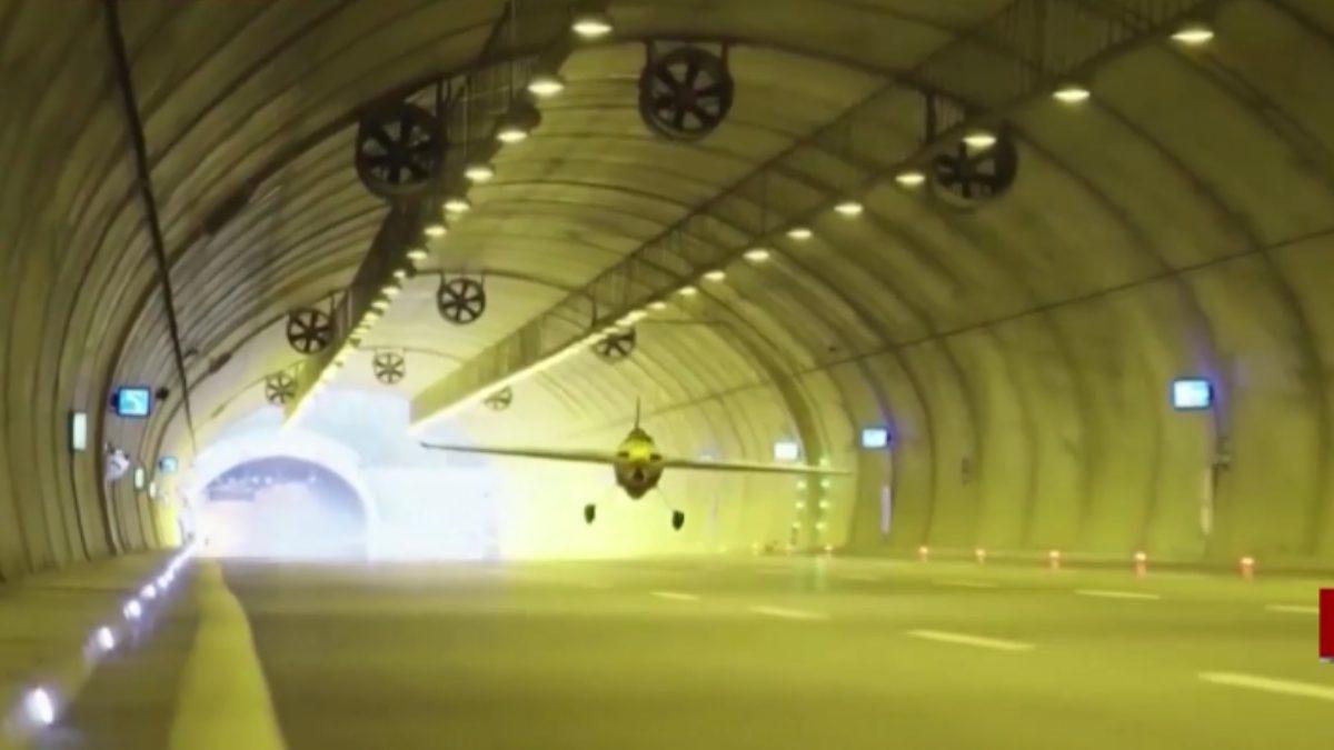 aircraft in tunnel