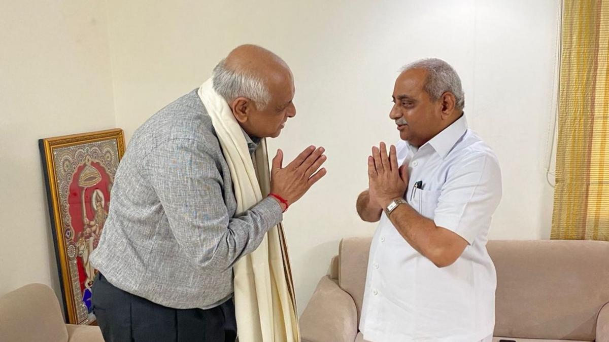 Chief Minister of Gujarat Bhupendra Patel and Nitin Patel (Credit- twitter.com/Nitinbhai_Patel)