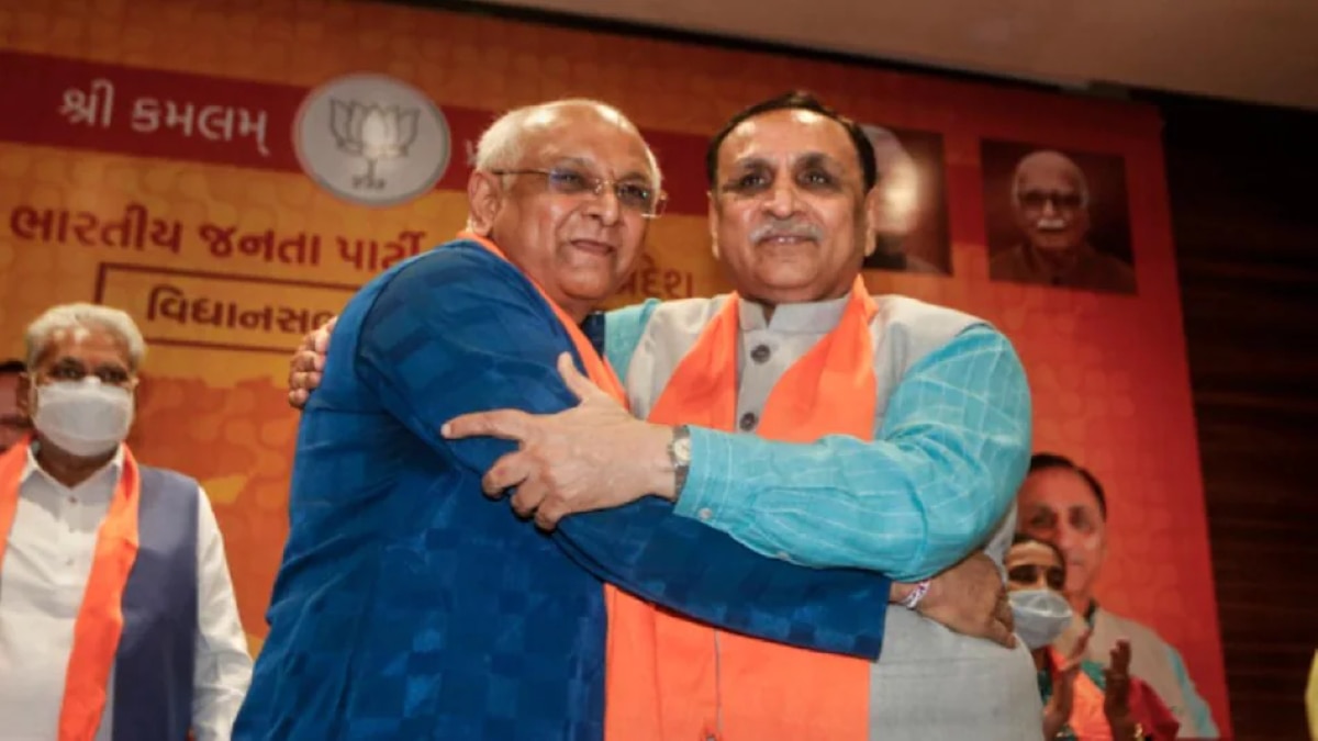 Bhupendra Patel with Vijay Rupani