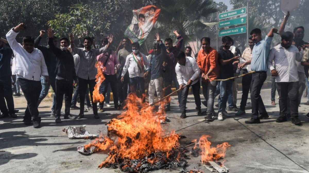 Protest against Lakhimpur violence (Credit-PTI)