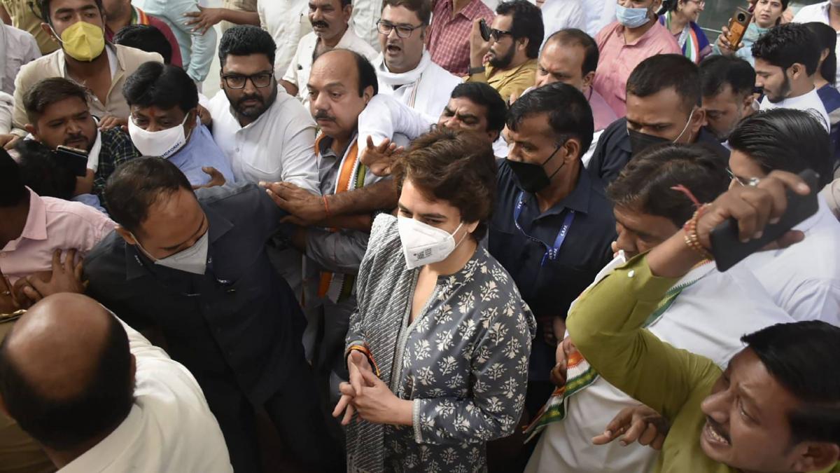 Priyanka Gandhi in Lakhimpur Kheri
