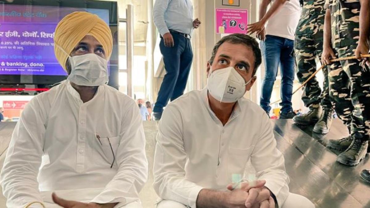 Rahul Gandhi with CM Channi