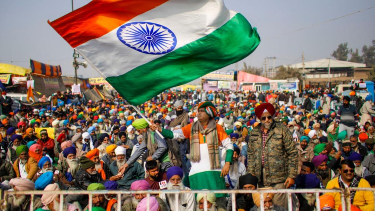 Farmers at Singhu border (Credit-PTI)