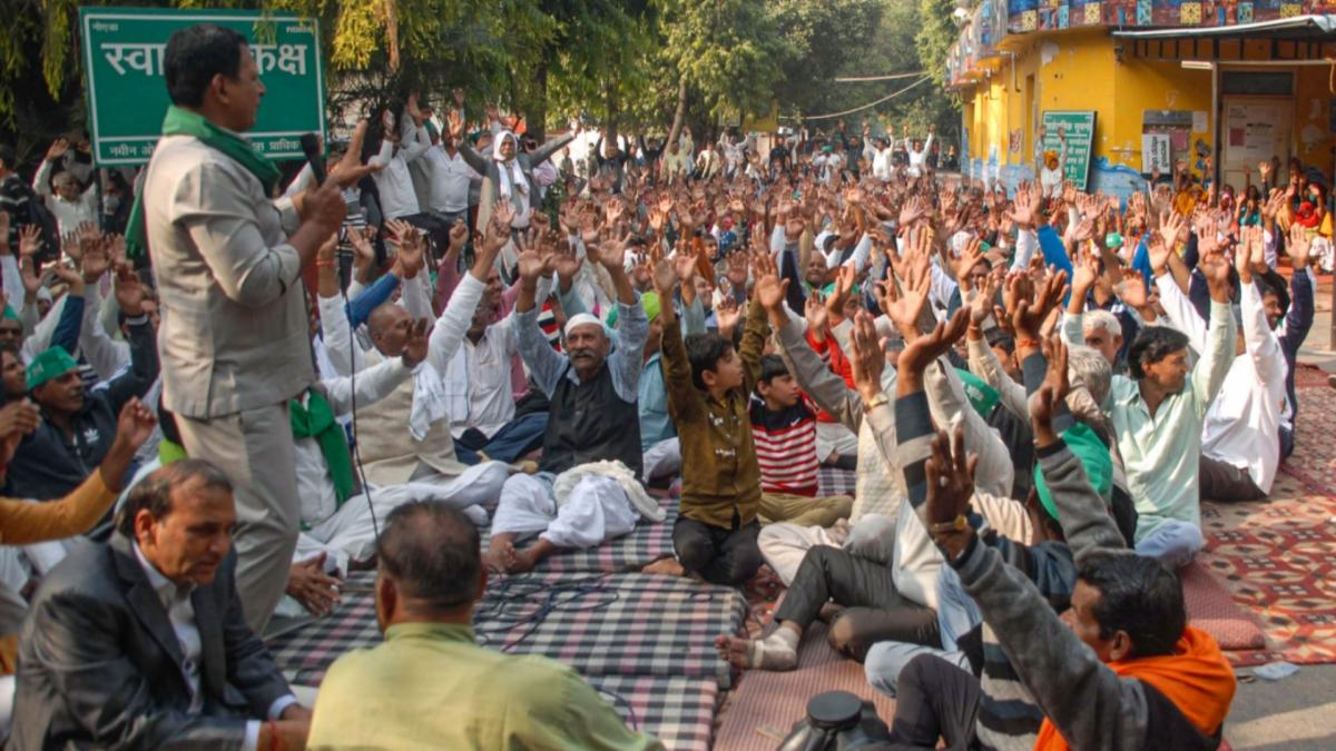 Farmers at Delhi border (Credit-PTI)