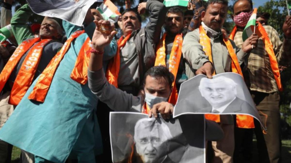 Protest on Salman Khurshid controversy 