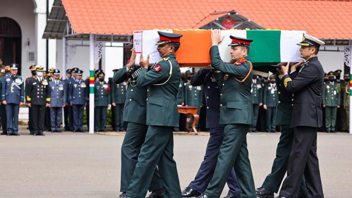Mortal remains of CDS Bipin Rawat (Credit-PTI)