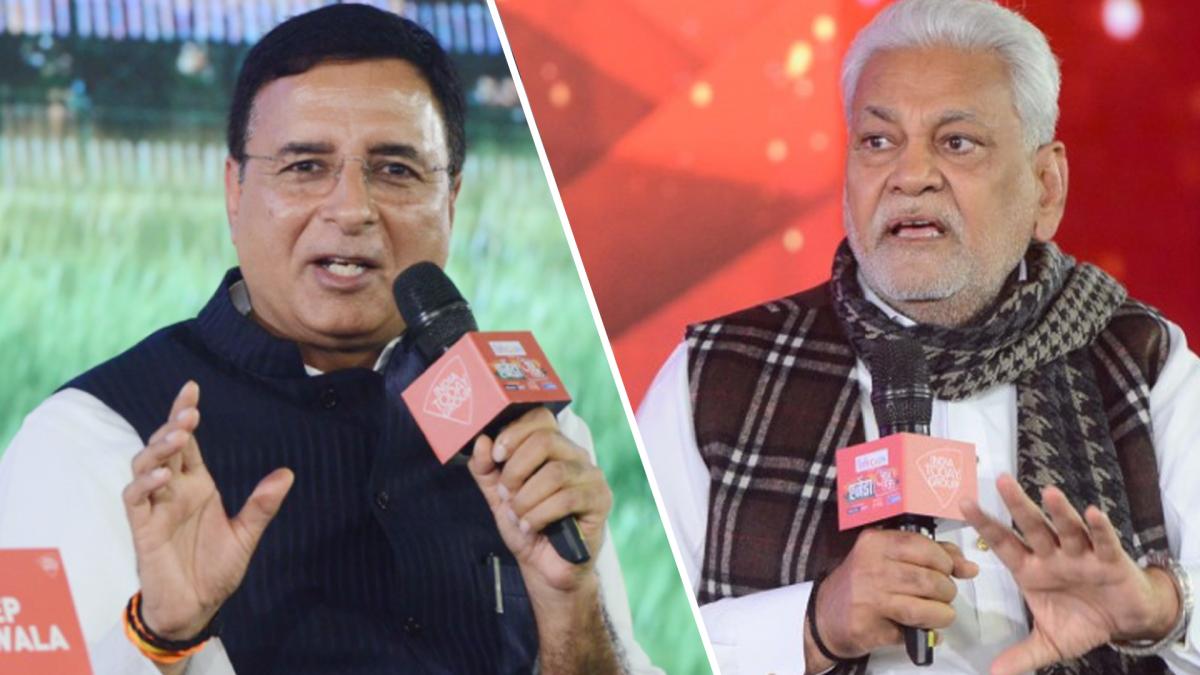 Parshottam Rupala and Randeep Surjewala in Agenda Aaj Tak 2021