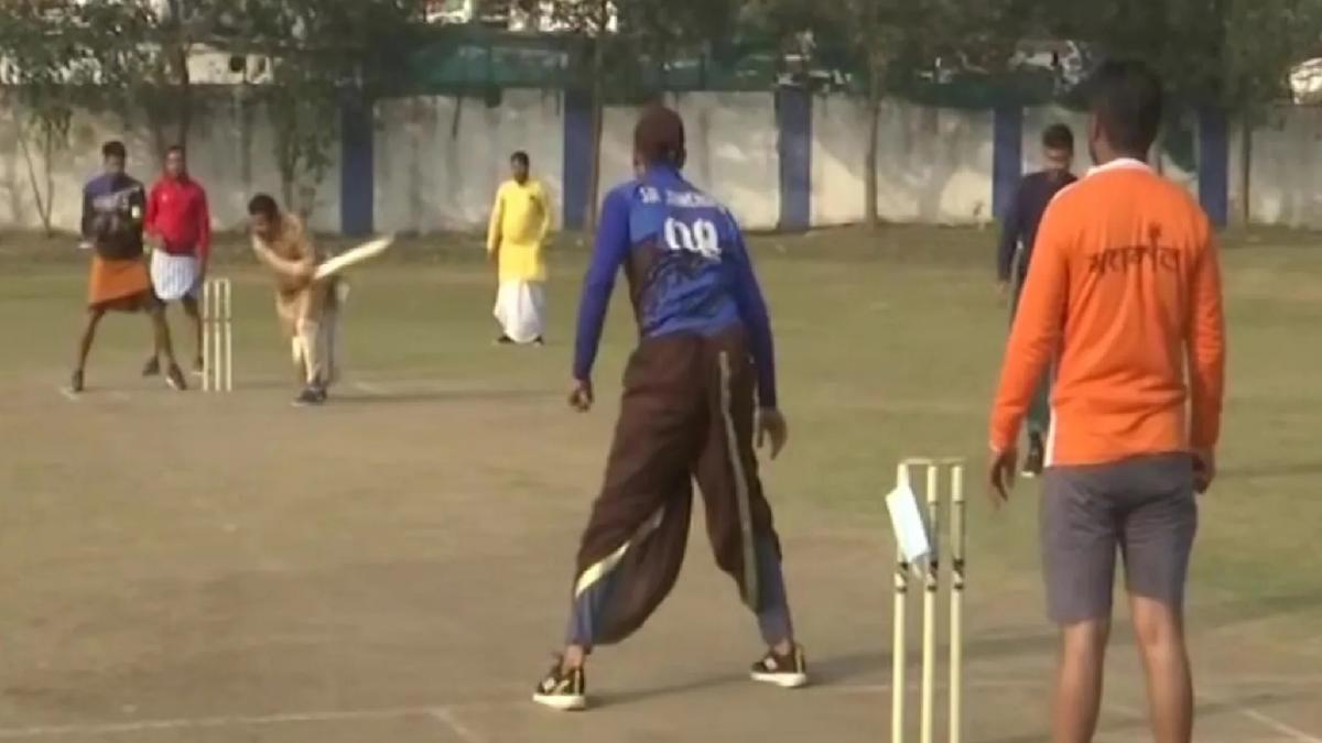 Cricket played in dhoti kurta