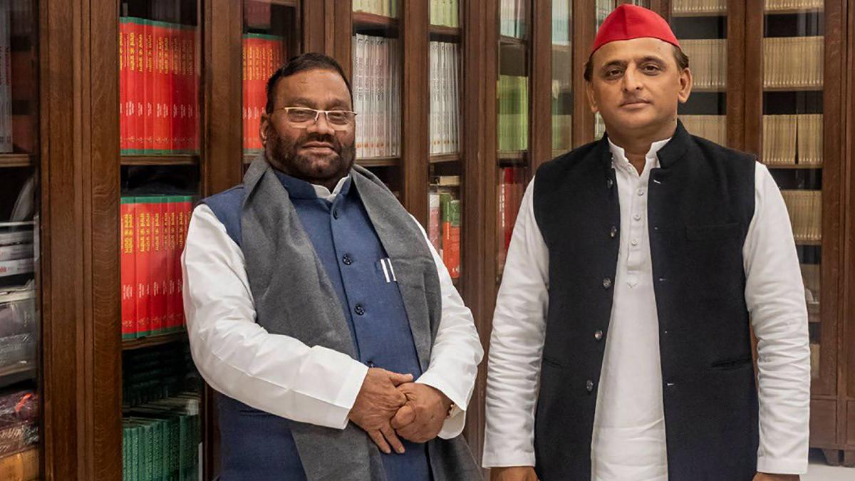 Swami Prasad Maurya with Akhilesh Yadav
