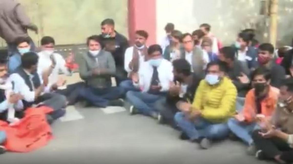 Protest against Rajasthan minister Mamta Bhupesh