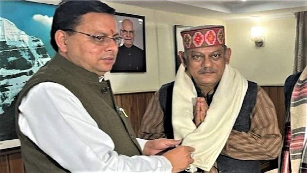 Colonel Vijay rawat with CM Dhami