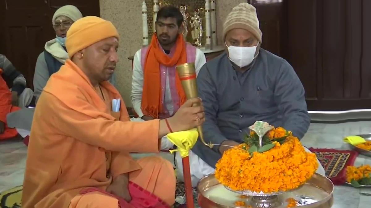 Yogi Adityanath at Gorakhnath temple