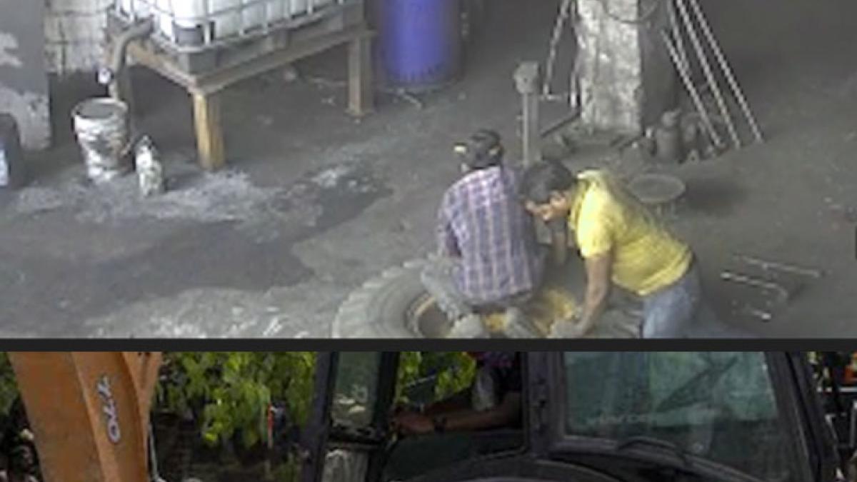 two died in explosion while filling air in the wheel of JCB MMT