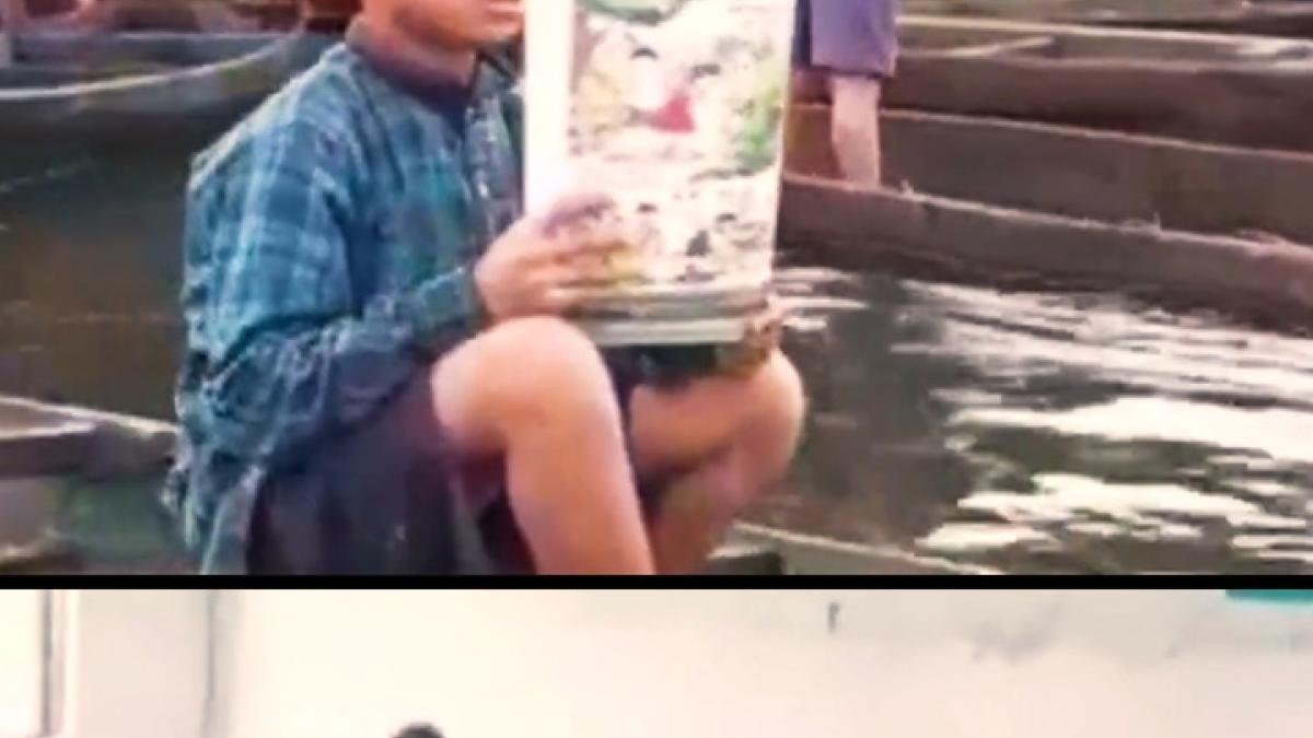 Flood worsens conditions in Assam children going to school by boat