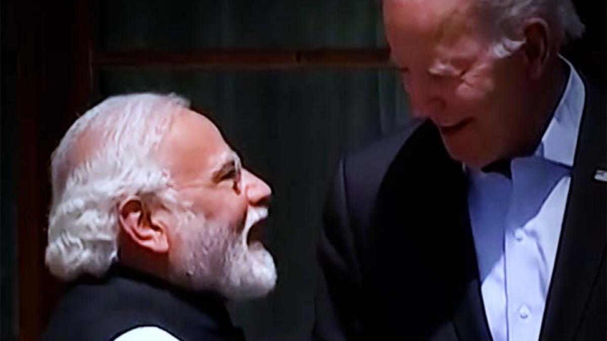 Joe Biden walks up to PM Narendra Modi at G7 Summit