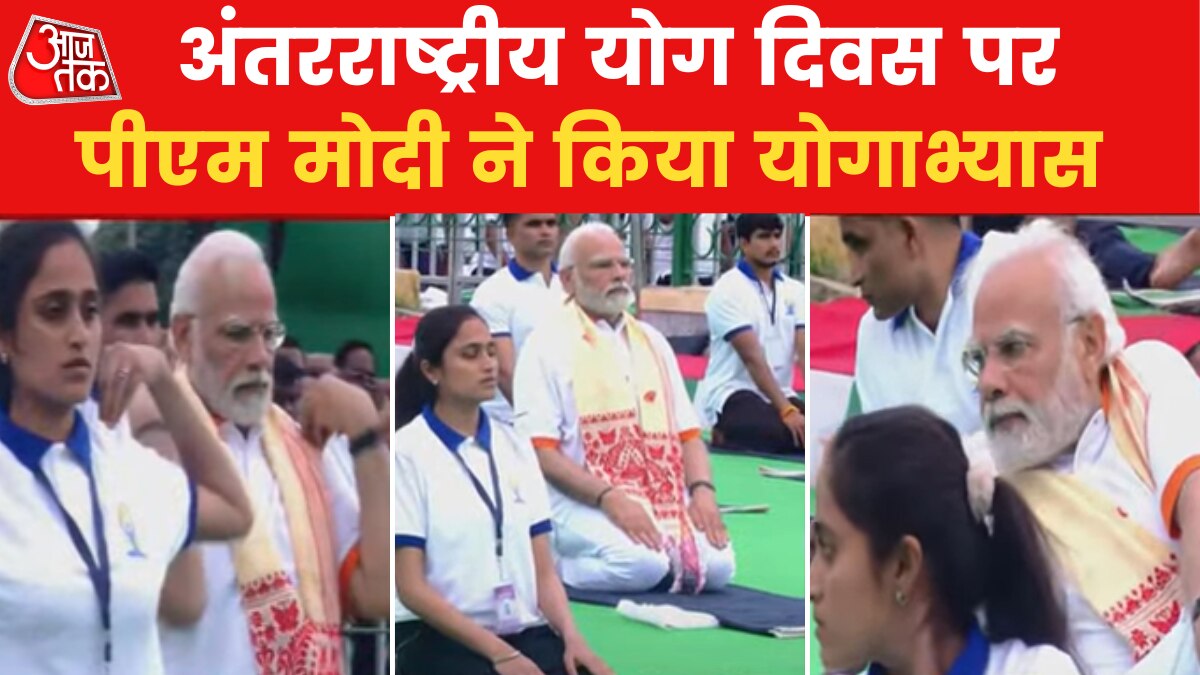 PM Modi performs yogasanas 