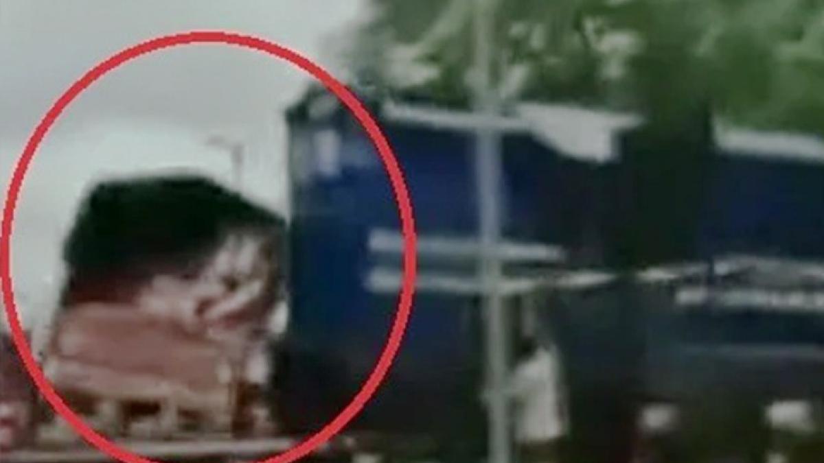 Viral Video train hits truck in Bidar