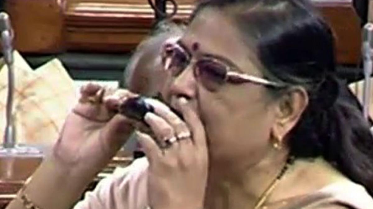 TMC MP Kakoli Ghosh bites raw brinjal