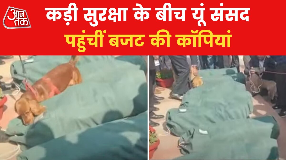 सिक्योरिटी चेक के बाद संसद लाई गईं बजट की कॉपियां, देखें वीडियो