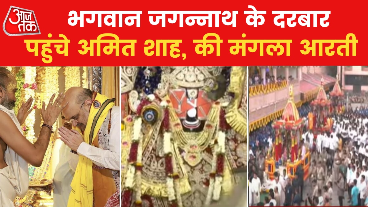 amit shah performs mangala arti in ahmedabad mandir