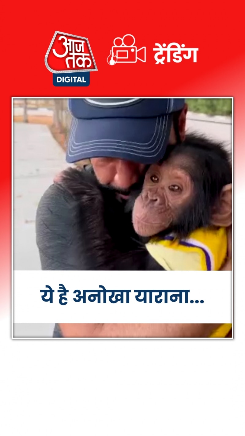 नन्हे चिंपैंज़ी और इंसान की दोस्ती, देखें...