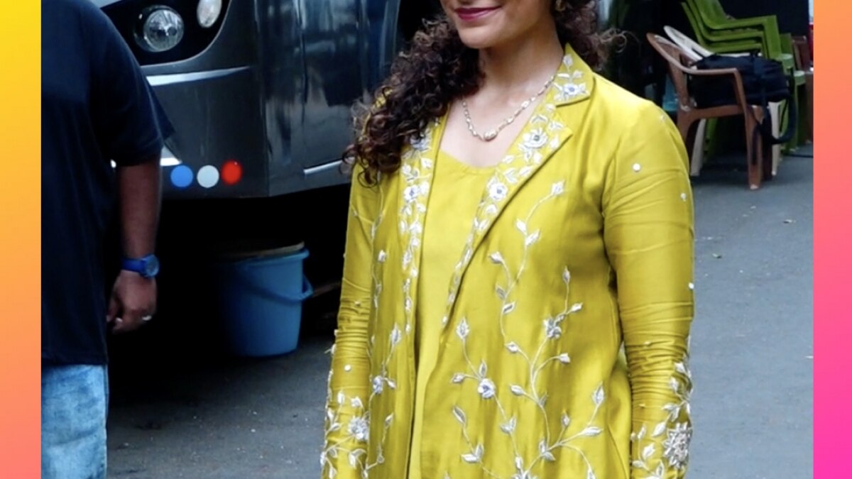 saiyami kher looks adorable in yellow indo western look