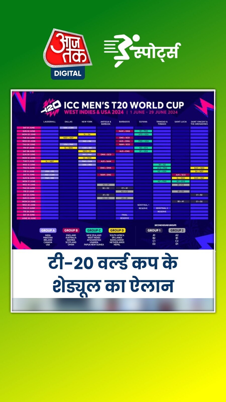 टी-20 वर्ल्ड कप में कब होंगे टीम इंडिया के मैच?