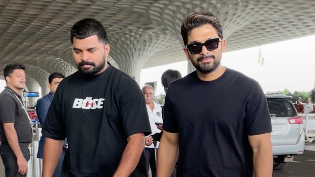 allu arjun anna look - mumbai airport