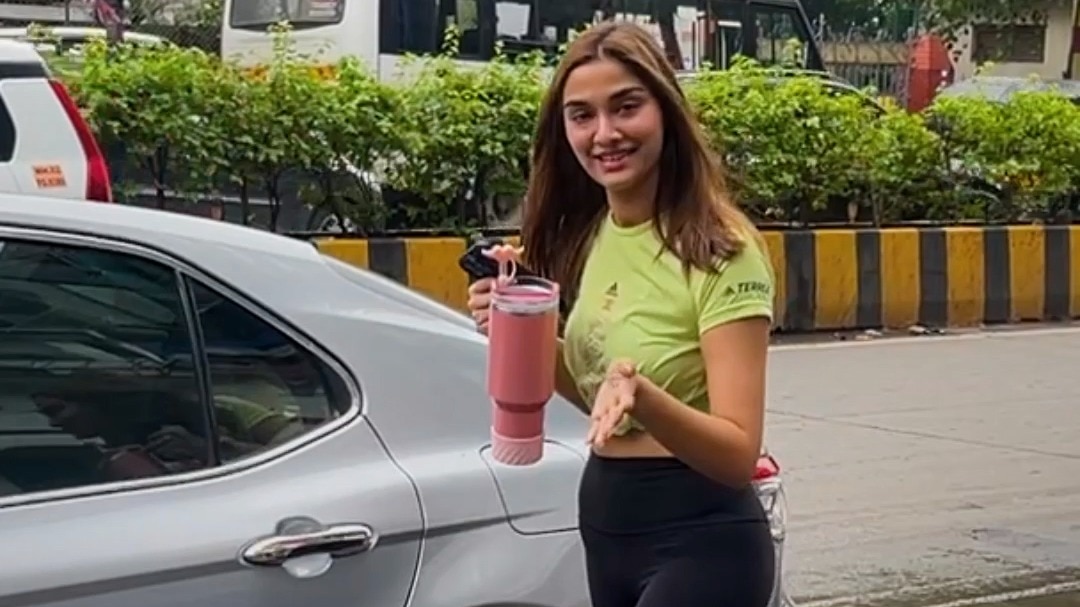 saiee manjrekar spotted in gym outfit