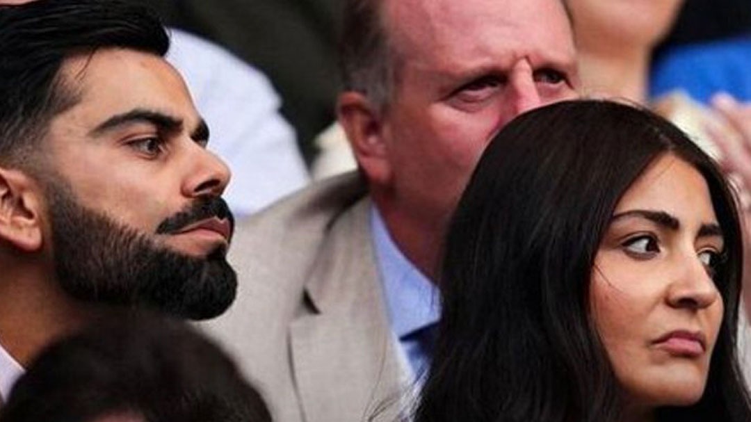 Anushka sharma with virat kohli at wimbledon