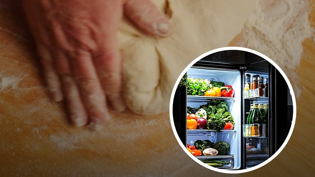 kneaded dough stored in fridge