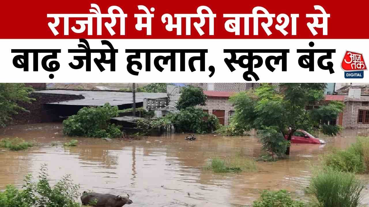 Brave rescue by the army in Rajouri, saving someone trapped in the flood.