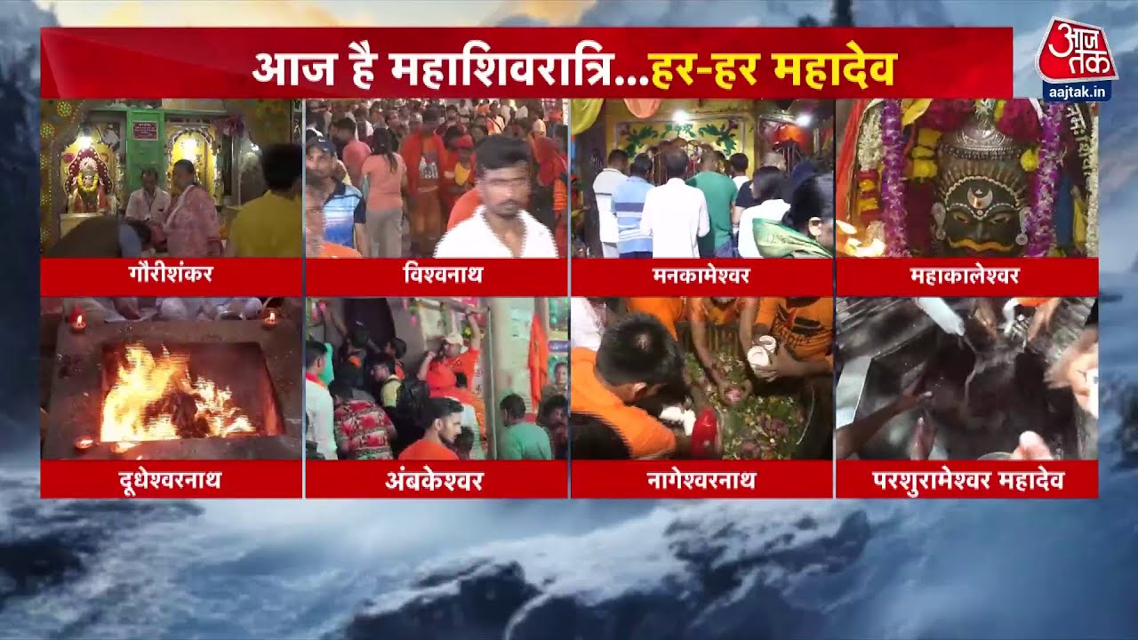 Heavy crowds of devotees at Shiva temples on Sawan Shivratri.