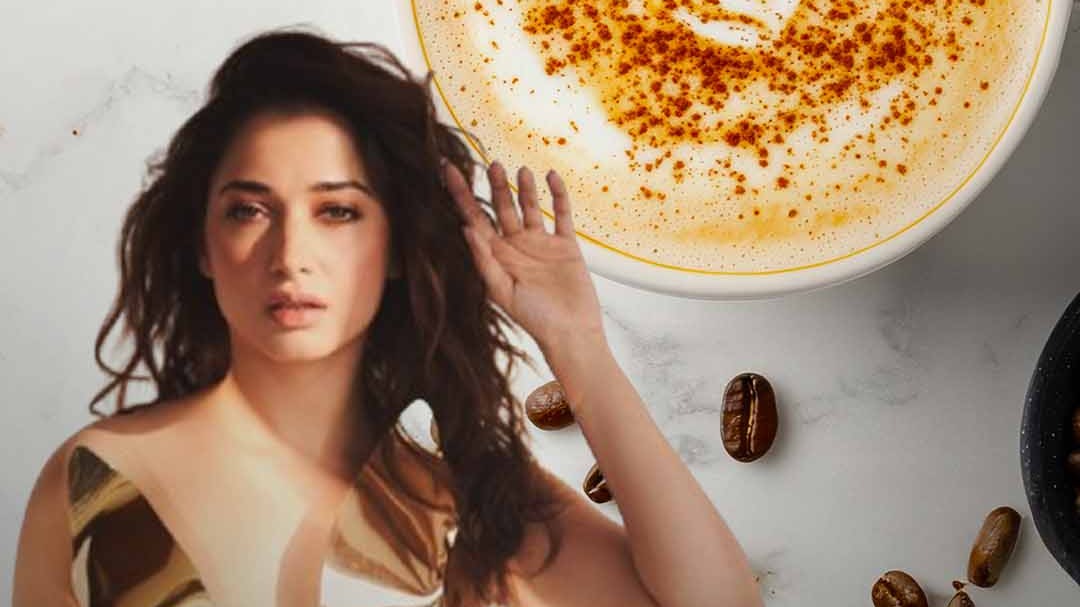 tamannah bhatia drinking dry cappicino