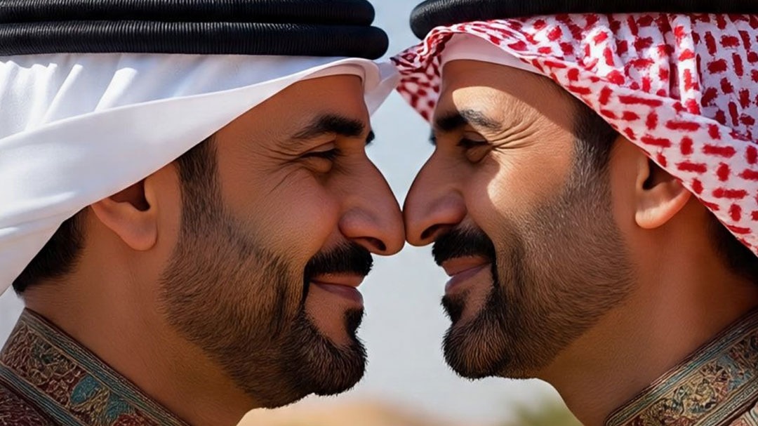 arab sheikh rubbing noses
