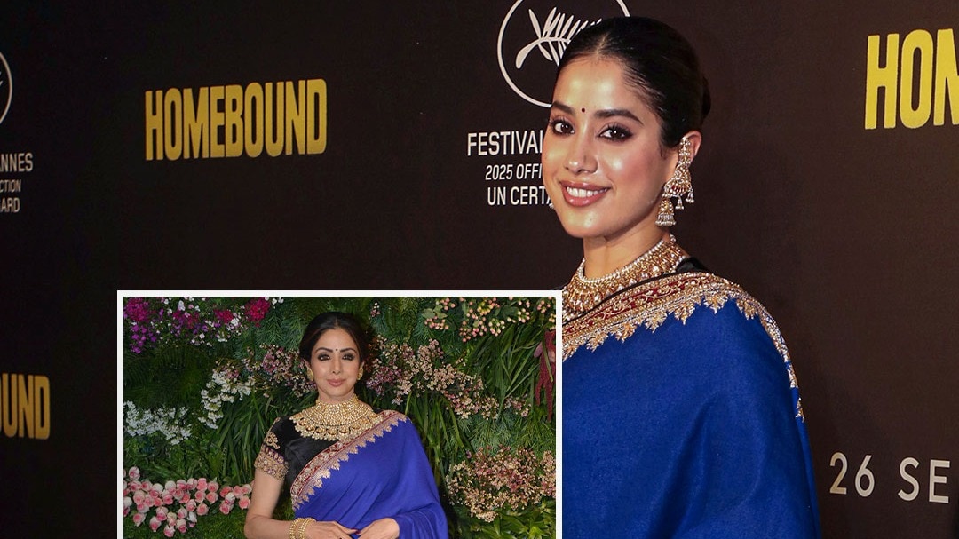 janhvi kapoor wears mother sridevi saree in homebound premiere