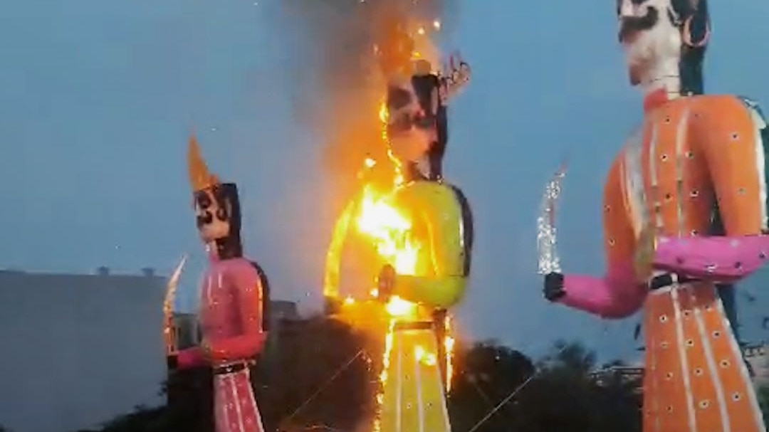 Ravan effigy burning