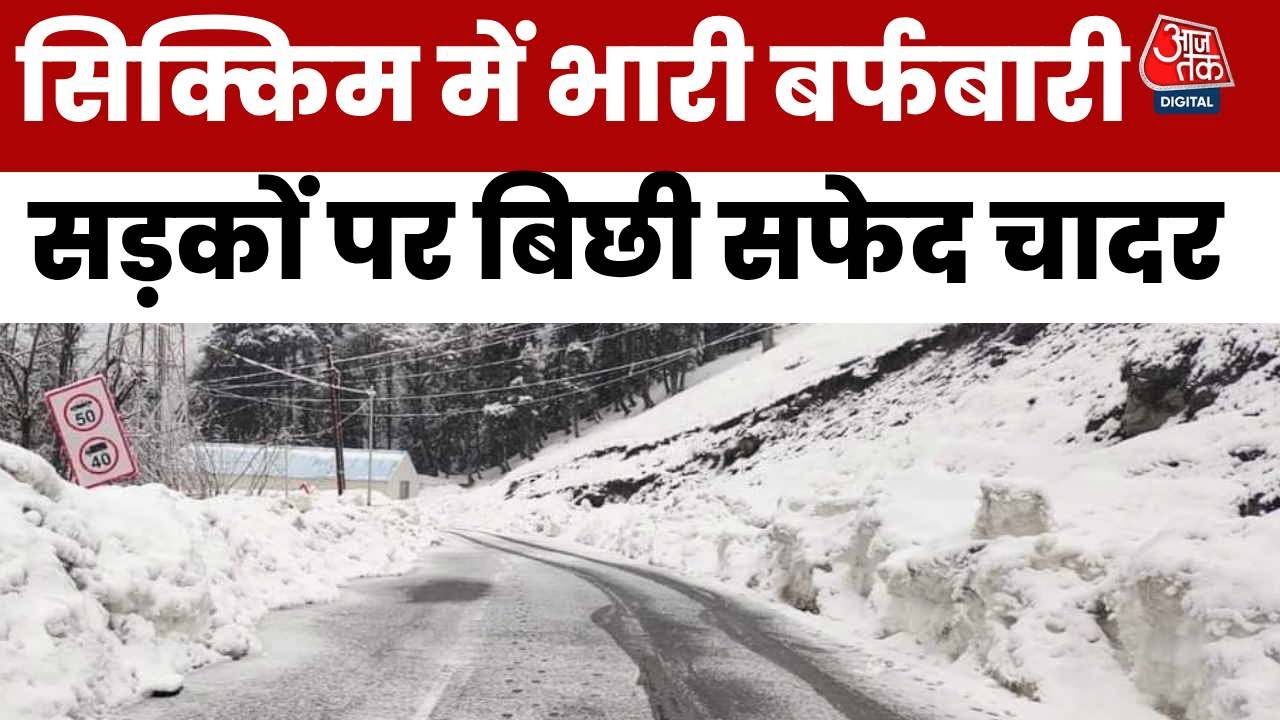 Heavy snowfall at Zero Point near the China border, Sikkim wrapped in a white blanket.