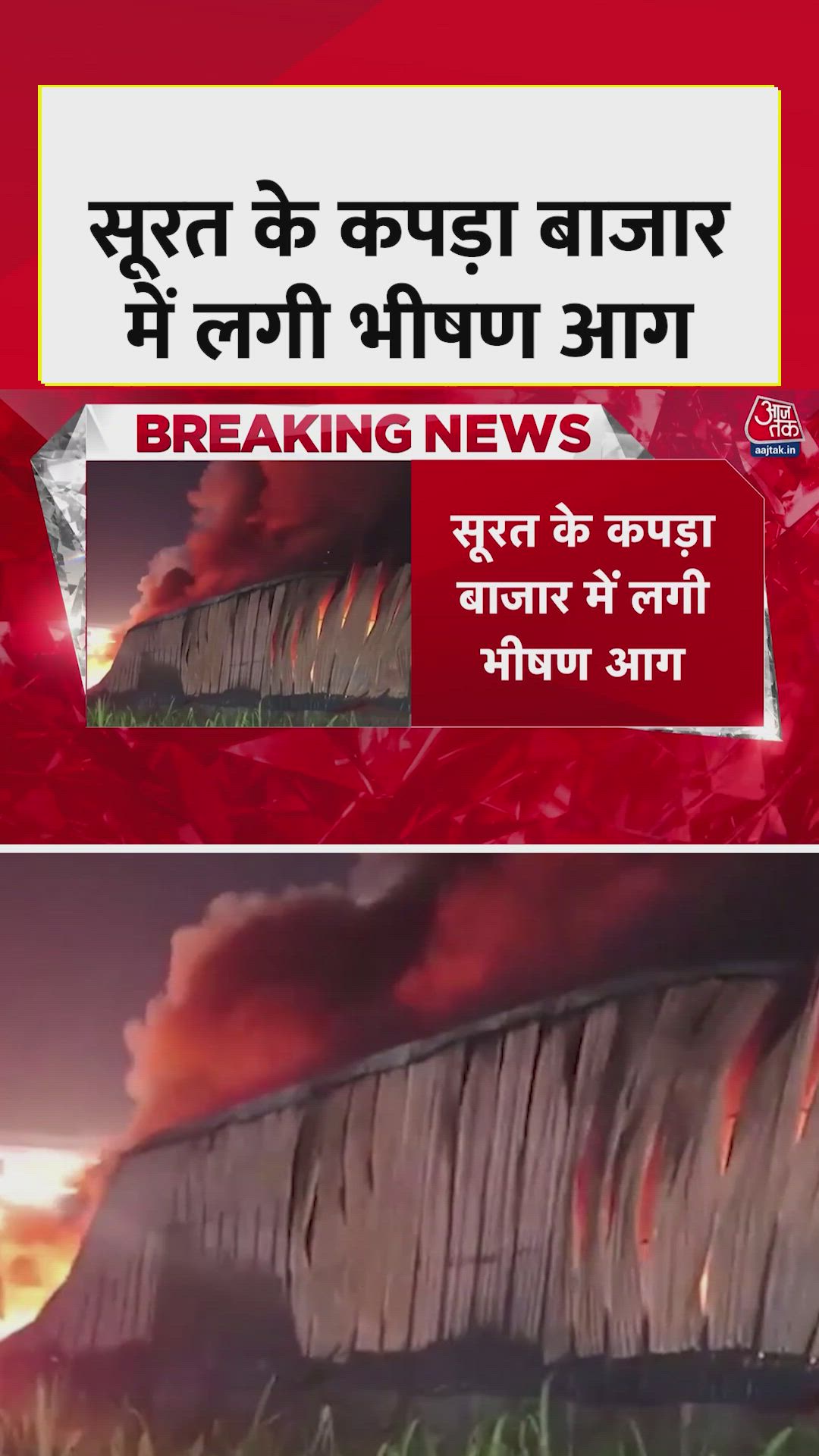 fire breaks out in godadra textile market in surat