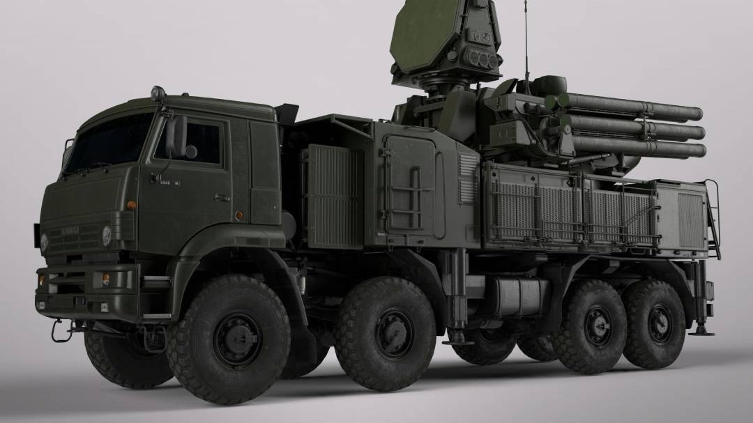 Military anti-aircraft vehicle equipped with advanced missile system