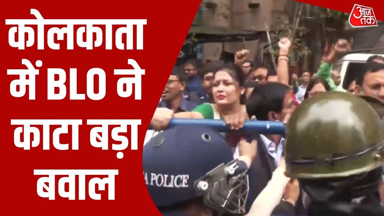 protests by blo at election commission office in kolkata