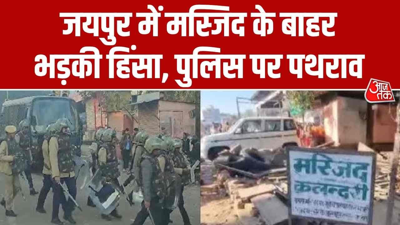 Communal tension spreads in Chaumun near Jaipur after stone removal dispute.